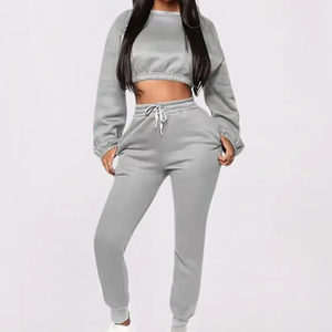 2025 trajes de Entrenamiento Personalizados al por mayor para mujer, ropa deportiva para correr, chándal de algodón 100% para mujer, conjuntos para correr 2026 - Product Image 2