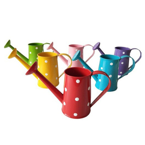 Hermosas latas de agua de jardín de forma redonda con diseño de flores esmaltadas, regadera de Metal galvanizado para interiores - Product Image 5