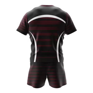 Tenue de rugby professionnelle de haute qualité, sur mesure, à manches courtes et à bas prix, à impression par sublimation, ensemble d'uniformes de football - Product Image 2