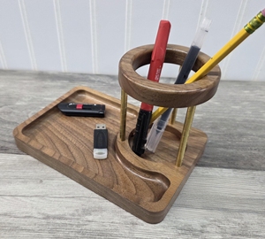 Solid Brass Art Deco Pen Stand & Table Organizer Hanging Desk Decor Handmade Classic for Home and Office - Product Image 6