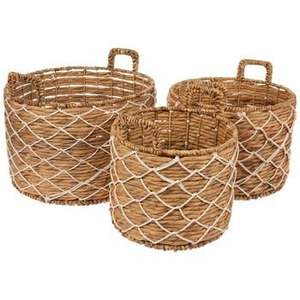 Panier en jacinthe d'eau fait à la main Bac de rangement décoratif léger et écologique personnalisable pour les acheteurs en gros - Product Image 1