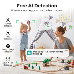 กล้องวงจรปิด IMILAB SC330-D 3K+3K สำหรับภายในอาคาร รองรับ WiFi มุมมอง 360 องศา ° PTZ, ระบบตรวจจับและติดตามมนุษย์แบบเลนส์คู่, ระบบมองเห็นกลางคืนแบบสี, แอป IMILAB Life - Product Image 5
