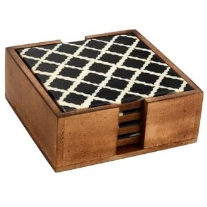 Posavasos de madera mdf hecho a mano, conjunto de posavasos con revestimiento de esmalte y formas personalizadas, pegatina única acabada, 4 Uds. - Product Image 4