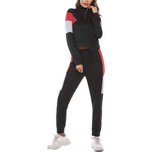 Gran oferta de chándales de algodón para mujer, conjunto superior e inferior, ropa activa, venta al por mayor, conjunto de chándal para mujer, traje deportivo de manga larga para correr - Product Image 2