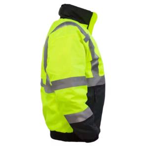 Chaqueta de Invierno Unisex Reflectante de Seguridad Vial, Impermeable, Cortavientos, Transpirable, con Cuello Alto de Pana y Logotipo Frontal - Product Image 2