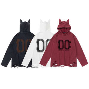 Sweat à capuche pour homme en coton 100% vintage, ourlet déchiré, logo personnalisé, imprimé et brodé, vente en gros personnalisée de haute qualité 2026 - Product Image 4
