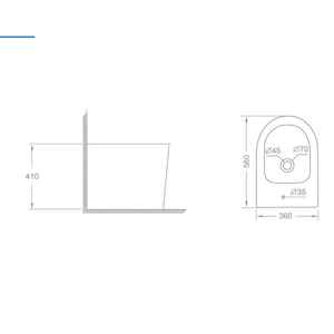 Bidé de Cerámica sin Borde Bernina, de Montaje en Suelo, Hecho en Italia - Product Image 4