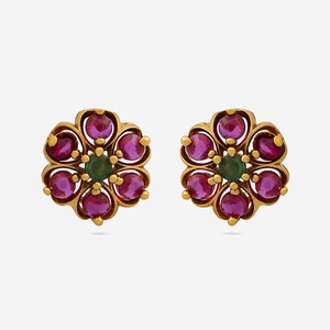 Pendientes Religiosos de Estilo Antiguo y Moderno 184552 con Diseño Lindo, Engaste de Bisel, Zirconia y Perla para Bodas y Fiestas, Hechos de Aleación de Zinc y Latón - Product Image 1