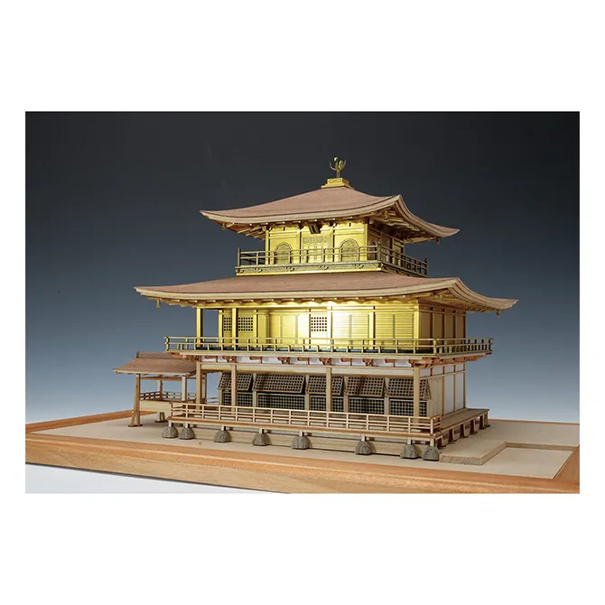 Rokuo-ji en bois Temple Kinkaku Gold Spécification Kits de modèles de diorama japonais de haute qualité