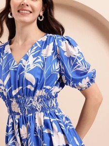 ชุดเดรสสั้นผ้าฝ้ายแบบสั้นสไตล์อินเดียชุดคู่ฮันนีมูนสำหรับเจ้าสาวงานแต่งงานของขวัญชุดของขวัญพิมพ์ลายดอกไม้สำหรับเป็นของขวัญ - Product Image 2