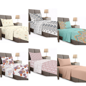 Set di Lenzuola in Microfibra Moderno King-Size con Stampe Trendy, 4 Pezzi Imbottiti in Cotone per Casa e Hotel - Product Image 1