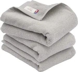 [Wholesale Products][Look for Distributor ] HIORIE Imabari towel Cotton 100% Shirring Hand Towel 34*80cm 380GSM Face Grey