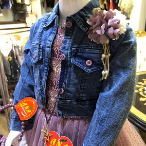 Koti – robe en jean spécial gheri avec sac, couleur violet et gris, noir et gris, robes de fête fantaisie pour bébé fille - Product Image 4