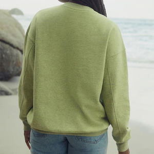 Nuevo logotipo personalizado, jersey con hombros caídos, comodidad de gran tamaño, enzima Vintage, lavado con ácido, cuello redondo, peso pesado, Conjunto de sudadera para mujer - Product Image 3