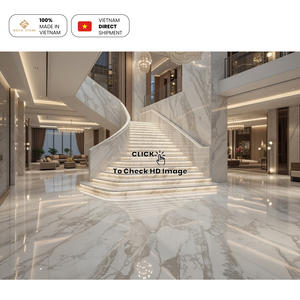 Dalle de quartz artificiel grand format NV939, motif veiné intégral, inspirée du marbre Statuario - Product Image 5