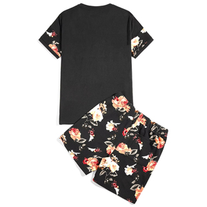 Ensemble d'été pour hommes-T-shirt à manches courtes de couleur contrastée-Ensemble 2 pièces-Ensemble d'été décontracté à sublimation-Vêtements pour hommes 2025 - Product Image 2