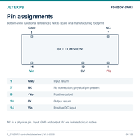 Convertisseur de puissance isolé 5V 400mA F0505DY-2WR1, sortie simple 2W, DIP, entrée 4,5-5,5V