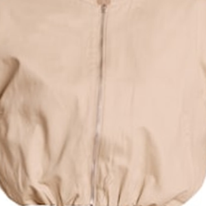 Chaqueta Bomber Corta de Lana con Dobladillo Burbuja, Unisex, Cuello en V, Cremallera Completa, Estilo Casual de Primavera, con Logo Frontal, Ropa Exterior Urbana de Moda - Product Image 4