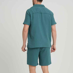 Ensembles d'été personnalisés pour hommes, polos et shorts en coton tricoté de haute qualité, ensembles décontractés respirants pour l'extérieur, ensemble deux pièces pour hommes - Product Image 2