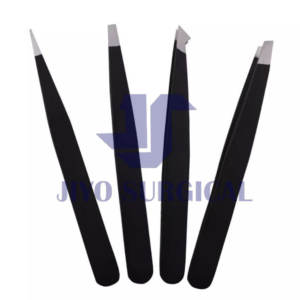 Ensemble de 4 pinces à épiler professionnelles pour sourcils, en acier inoxydable, précision, pointues, plates, kit de beauté et de soin - Product Image 6