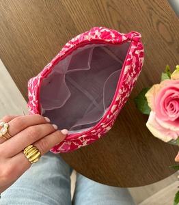 Vintage Floral Cotton Cosmetic Case <b>with</b> <b>Zipper</b> Closure Durable Eco-Friendly Water Resistant Large Capacity Customizable Size - Product Image 2