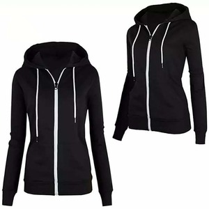 Sudadera con Capucha para Mujer, Informal, Lisa, para Invierno, con Logotipo Personalizado Bordado en la Parte Delantera, Corte Ajustado, Deportiva, 100% Algodón, Forro Polar Térmico - Product Image 4