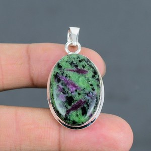 Meilleure vente 925 argent Sterling Designer pendentif rubis naturel Zoisite Cabochon solide en gros bijoux fournitures pour les femmes - Product Image 5