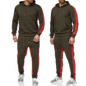 Conjunto de ropa deportiva con logotipo personalizado al por mayor, chándal de ajuste muscular para entrenamiento de gimnasio para hombre con sudaderas con cremallera, pantalones de chándal de talla grande para primavera - Product Image 3