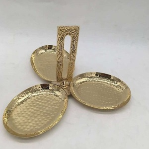 Juego de cuencos de aluminio con acabado dorado para el hogar, Juego de 3 tazones para cocina, vajilla de comedor, cuencos de forma redonda para Hotel - Product Image 3