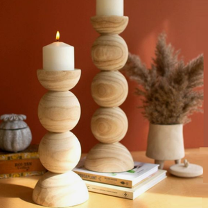 Creative Wooden Candle Holder Set of Three Natural Wooden Decorative Candle <b>Stand</b> Christmas Festival Home Decor <b>Art</b> Gift - Product Image 5