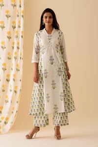 ชุดผสมสีฟ้าคุณภาพสูงสำหรับผู้ใหญ่เสื้อผ้าอินเดียและปากีสถานชุด kurta Palazzo มีสไตล์กางเกง kurti ผลิตในอินเดีย - Product Image 6