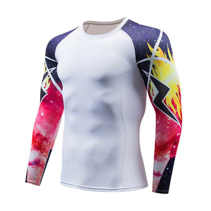 Été chaud respirant à manches longues blanc Rash Guard vêtements de plein air séchage rapide éruption Sublimation Sportswear T-shirt pour hommes - Product Image 5