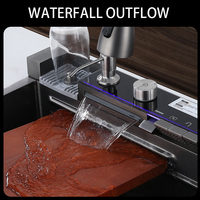 NOUVEAU Éviers de cuisine intelligents de luxe Évier multifonction en acier inoxydable 304 Évier de cuisine moderne à cascade et affichage numérique à DEL