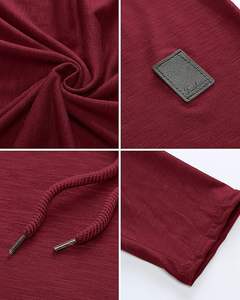 Custom Logo Winter <b>Men's</b> <b>Hooded</b> Fleece Lined Quick Dry Garment Dyed Polyester/Cotton Fitness <b>T</b>-<b>Shirt</b> - Product Image 4