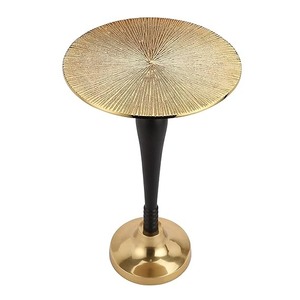 Metal <b>Round</b> Shaped Metal <b>Table</b> With Wood Top <b>Tables</b> Accent <b>Side</b> <b>Table</b> for Living Room and Home Furniture High Quality - Product Image 3
