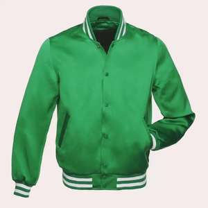 Vestes en satin pour hommes à boutons recouverts, vente en gros de vestes universitaires en satin de soie, vestes en satin pour femmes, vestes universitaires en satin personnalisées - Product Image 2