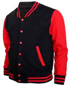 Veste universitaire de sport pour hommes en gros, veste de baseball décontractée avec manches en cuir léger, veste universitaire - Product Image 6