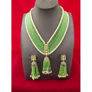 Kundan longues perles de mariage porter collier - Product Image 5