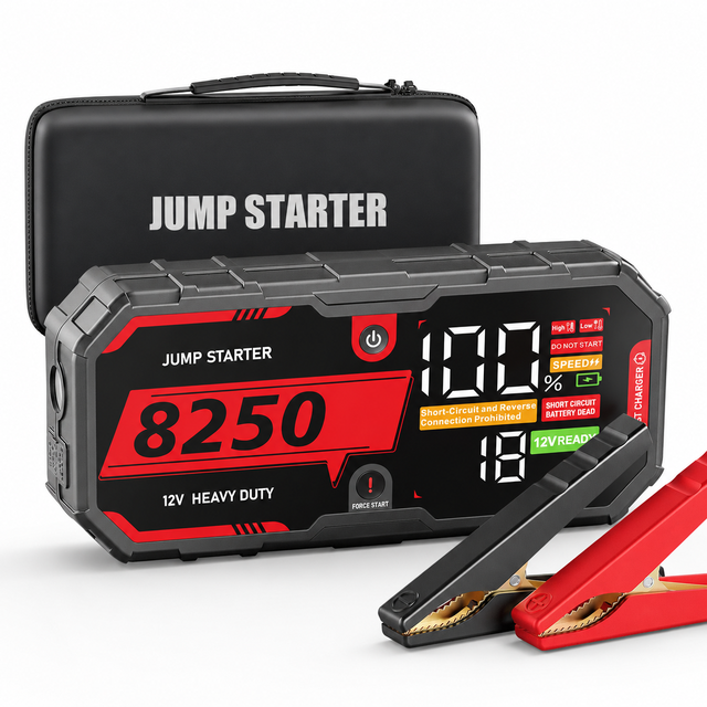 Multifunction Portable Lithium Auto Super Capacitor Car Jump Starter Booster Cable Heavy Duty Starter 12V 8250A 16000mAh