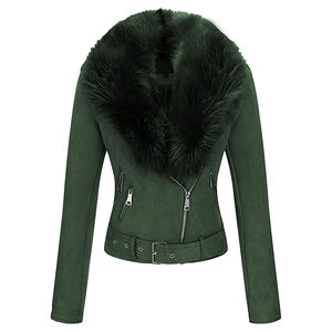 Veste en cuir personnalisée de haute qualité pour femmes avec col en fourrure Manteau en cuir pour femmes au design réversible et imperméable - Product Image 4