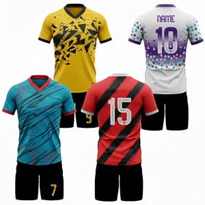 Ensemble de maillots de football personnalisés pour équipe féminine, été, séchage rapide, respirant, 100% polyester, maillot de football automatisé - Product Image 4