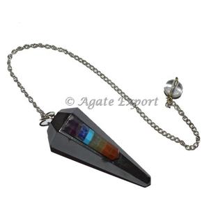 Acheter en gros Pendule en cristal collé naturel à sept chakras Pendules en pierres précieuses de guérison Chakra - Product Image 1