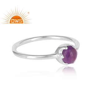 Best Selling Fine Sterling <b>Silver</b> Natural Amethyst Gemstone Stackable <b>Ring</b> Jewelry For Women Gift For Her - Product Image 3