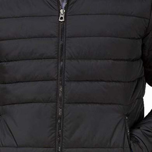 Vestes matelassées noires pour hommes, hiver, fermeture éclair, tissu respirant léger, col à capuche, motif décoratif, vente - Product Image 6