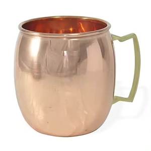 <b>Plain</b> Design Pure Copper Moscow Mule <b>Mug</b> with Brass Gold Handle American Style Dishwasher Safe Portable for Party Use - Product Image 1
