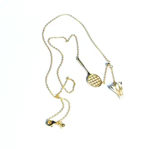 Collar con Colgante de Bádminton de Plata de Ley s925 de Primera Calidad con Perla de Agua Dulce, Joyería Deportiva de Nicho, Diseño de Regalo Personalizable 2025 - Product Image 5