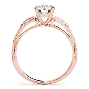 Anillo de Compromiso de Oro Rosa de 14K con Diamante de Estilo Antiguo de 0.03ct, Elegante Joyería Vintage para Novios - Product Image 1