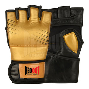 Mitaines de grappling en cuir PU durable avec sangle de poignet réglable, antidérapantes pour l'entraînement au MMA, à la boxe et aux arts martiaux, logo personnalisé disponible - Product Image 1