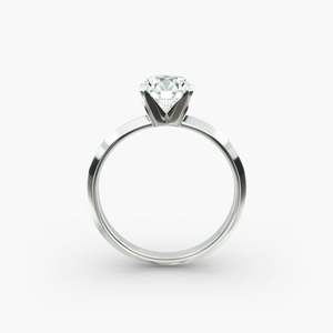 Bague de fiançailles solitaire à coupe ronde avec motif exclusif en acier inoxydable et moissanite pour toutes les occasions - Product Image 3