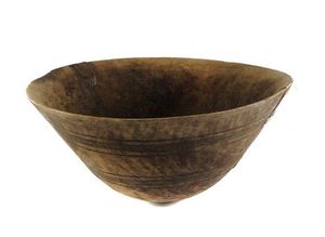 Ensemble de bols à salade en céramique naturelle faits à la main ustensiles en bois d'acacia japonais grand bol à salade en bois de service de légumes - Product Image 2